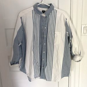 GAP Denim oversized stripe button up